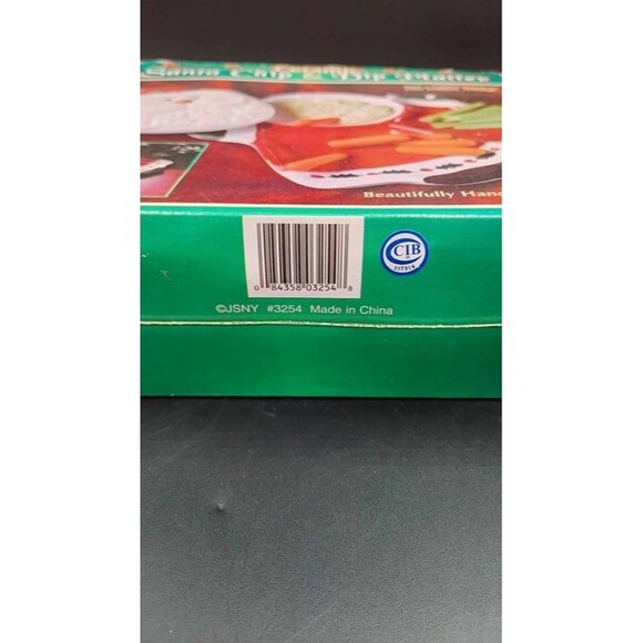 Ceramic Santa Chip & Covered Dip Platter Hand Painted Vintage Christmas St. Nick - Picture 9 of 10